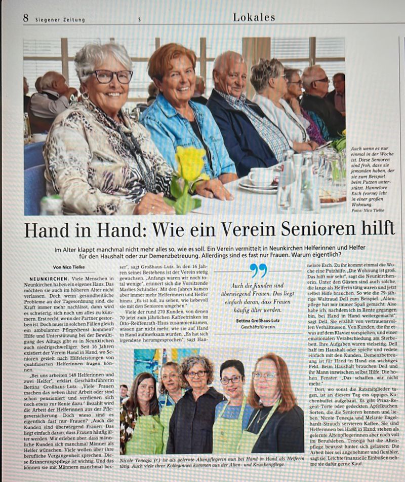 Artikel in der Siegener Zeitung